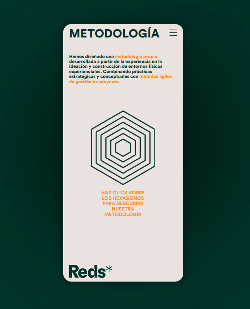 Web de WeReds en móvil: sección Metodología