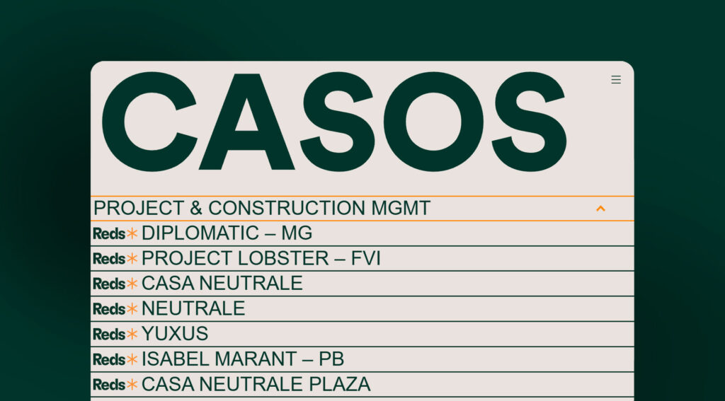 Web de WeReds en escritorio: listado de casos de project & construction management